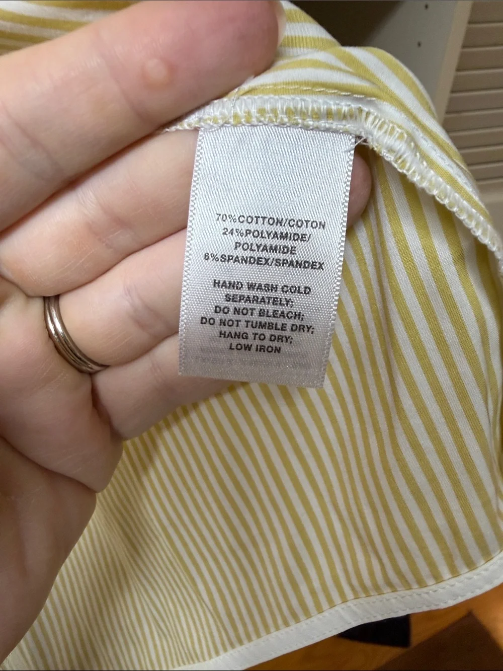 Lafayette 148 New York Pale Yellow Pinstripe Dress Shirt - Picture 5 of 6
